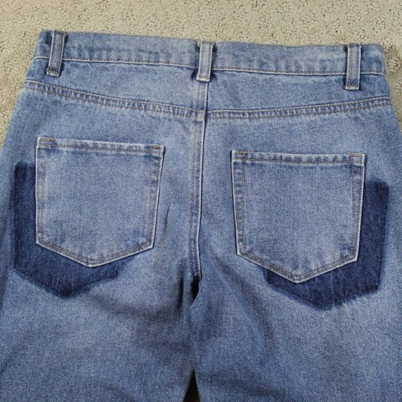 Vintage Forever 21 High Waist "Moved Pocket" Raw Hem Cropped Blue Jeans - Picture 1 of 6